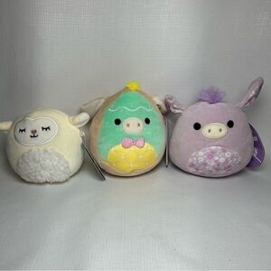 3 NWT Squishmallows Spring Easter , Kepler Donkey, Sophie Lamb & Delzi Donkey